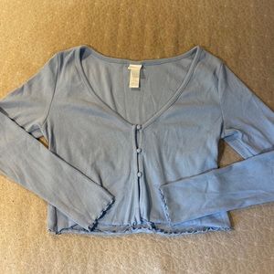 H&M Lettuce Hem Cropped Cardigan